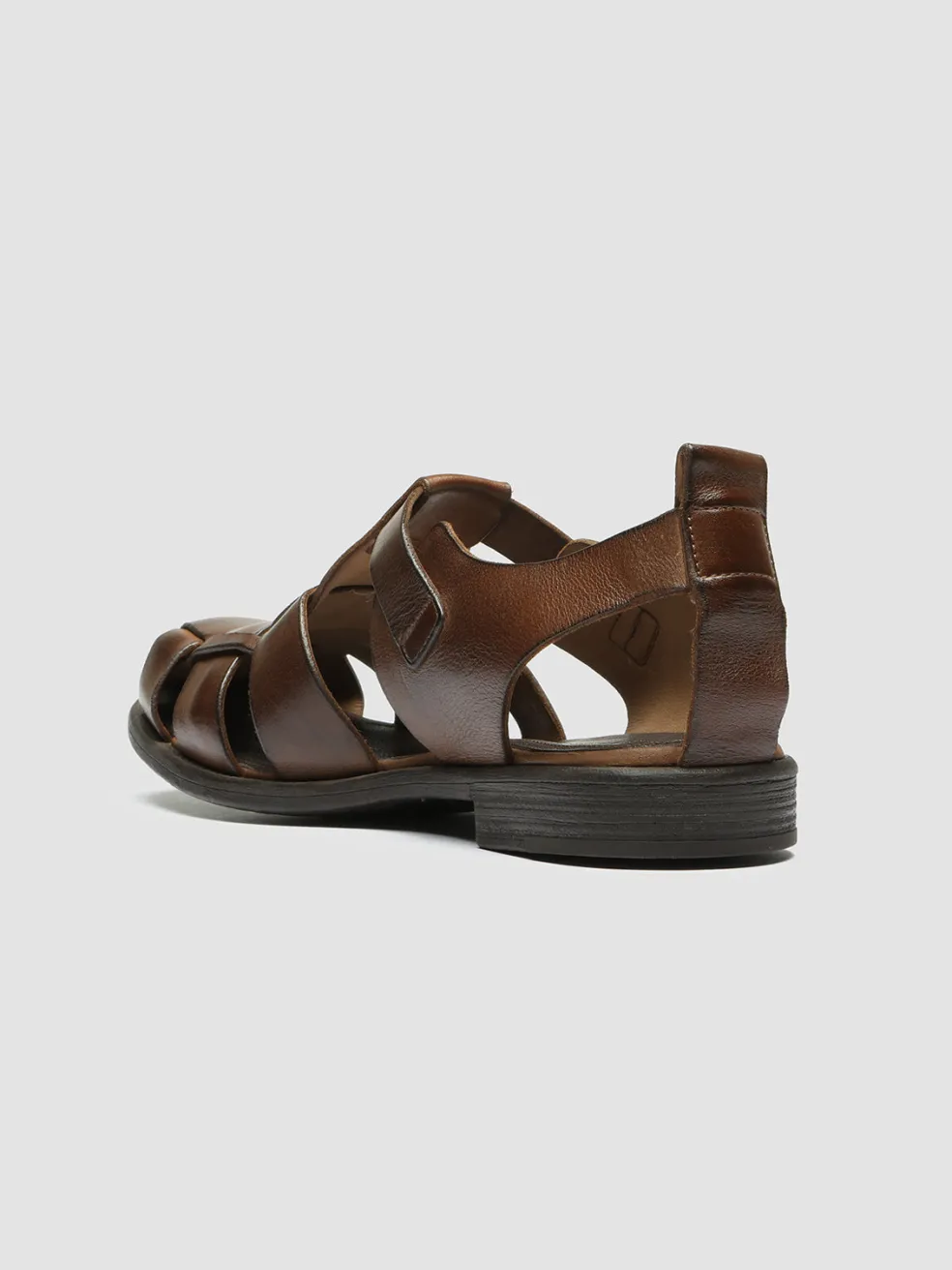 Discount Officine Creative CHRONICLE 145 - Brown Leather Sandals CIGAR