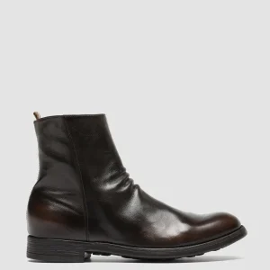 Best Officine Creative CHRONICLE 058 - Brown Leather Zip Boots DARK BROWN