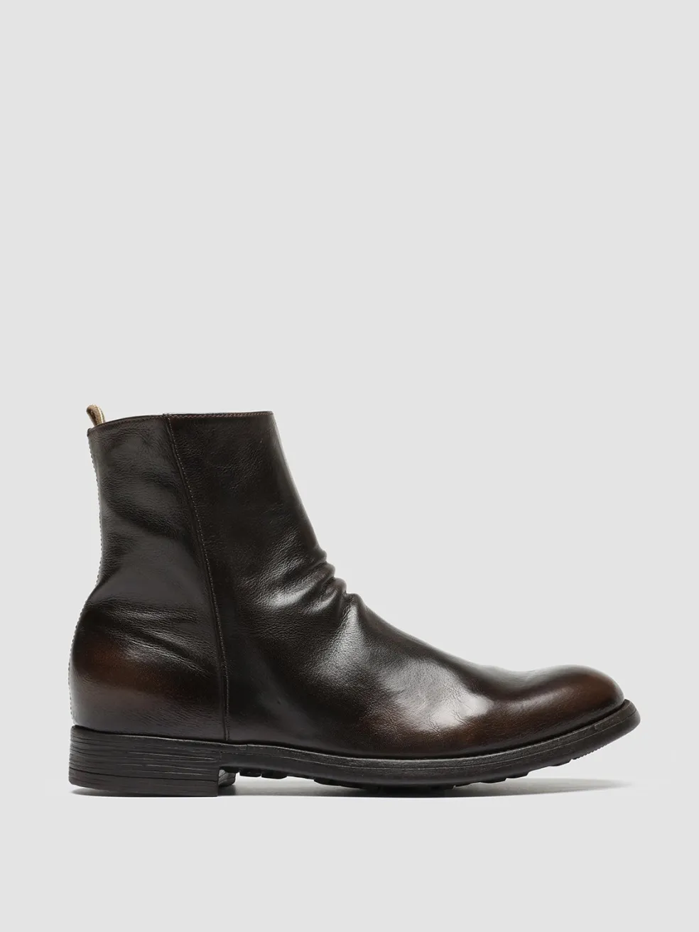 Best Officine Creative CHRONICLE 058 - Brown Leather Zip Boots DARK BROWN