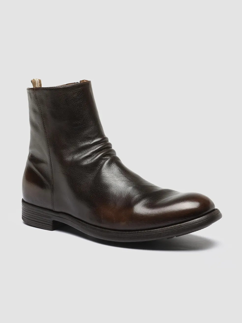 Best Officine Creative CHRONICLE 058 - Brown Leather Zip Boots DARK BROWN
