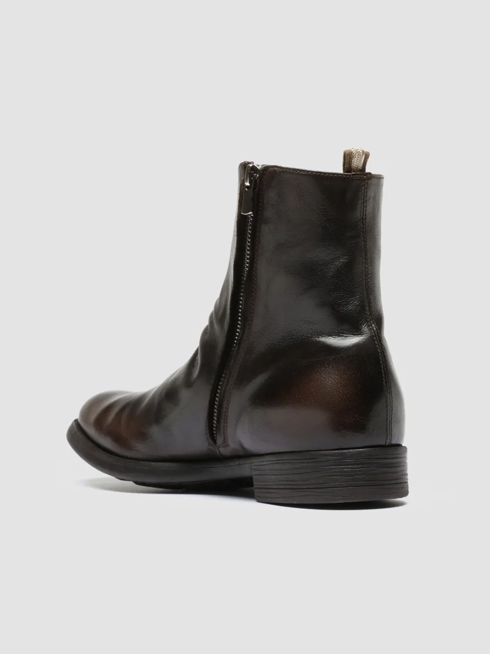 Best Officine Creative CHRONICLE 058 - Brown Leather Zip Boots DARK BROWN