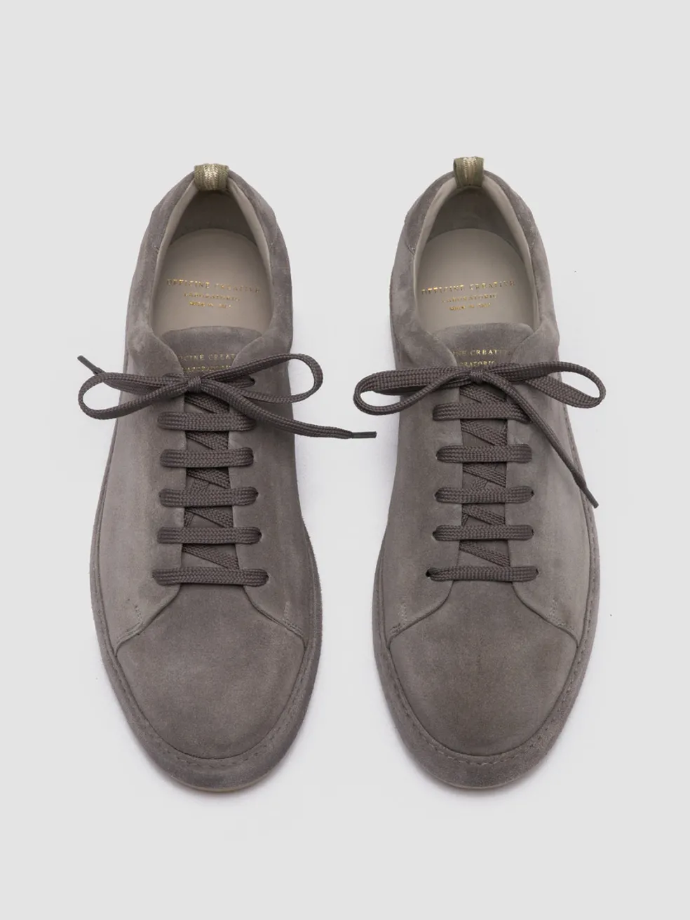 Outlet Officine Creative COVERED 001 - Grey Suede Low Top Sneakers PIOMBO