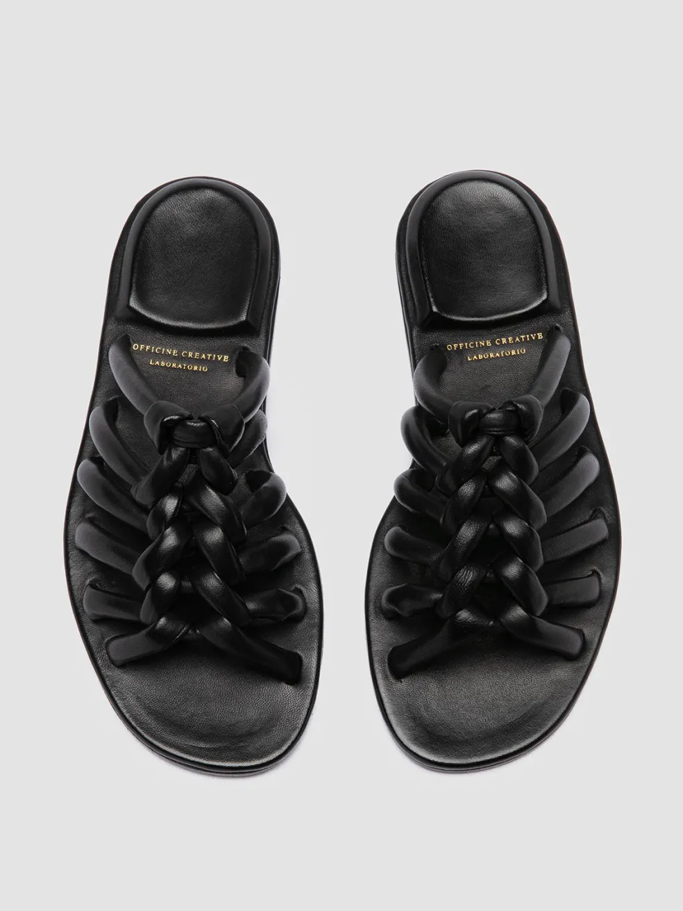 Outlet Officine Creative CYBILLE 016 - Leather Slide Sandals BLACK