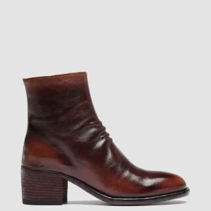 Best Officine Creative DENNER 101 - Burgundy Leather Ankle Boots TOBACCO/BURGUNDY