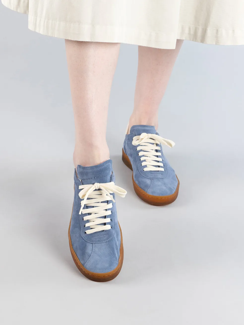 Cheap Officine Creative DESTINY 101 - Blue Leather And Suede Low Top Sneakers INDIGO