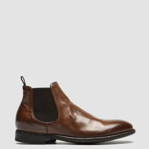 Best Sale Officine Creative EMORY 012 - Brown Leather Chelsea Boots CIGAR