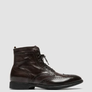 Online Officine Creative EMORY CAOU 016 - Dark Brown Leather Boots EBANO