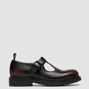 Clearance Officine Creative ENGINEER 103 - Black Leather T-Bar Shoes CHIANTI/SUPERNERO