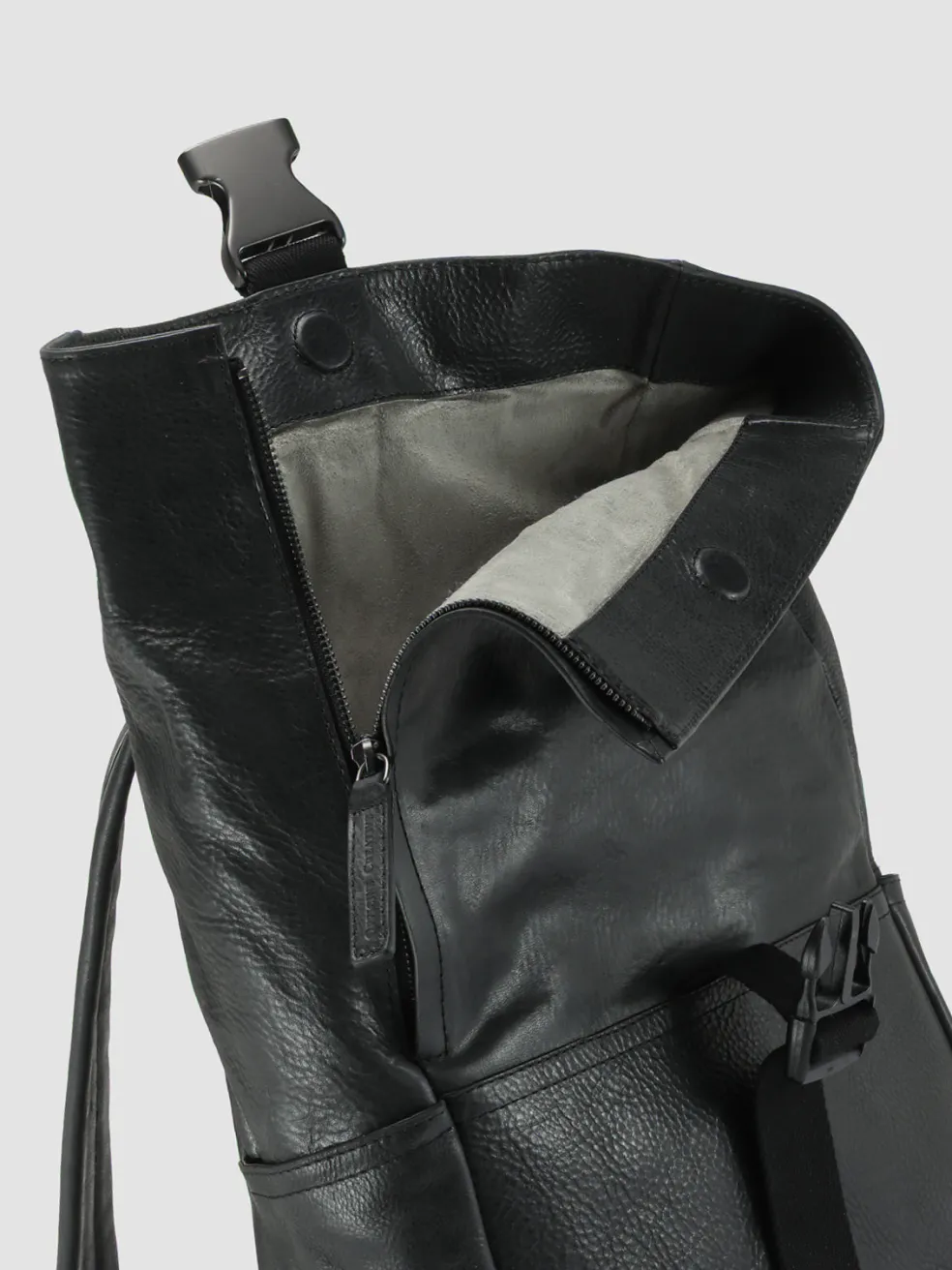 Sale Officine Creative EQUIPAGE 001 - Black Leather Backpack NERO