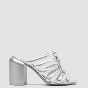 Fashion Officine Creative ESTHER 026 - Silver Leather Slide Sandals