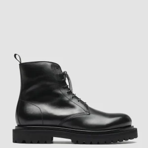 Online Officine Creative EVENTUAL 002 - Lace Up Leather Ankle Boots BLACK