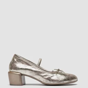 Hot Officine Creative FLORE 001 - Metallic Leather Ballerina Shoes PLATINO