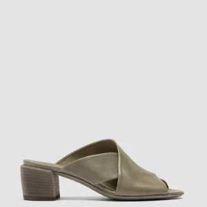 Shop Officine Creative HADRY 007 - Green Leather Slide Sandals ELMWOOD