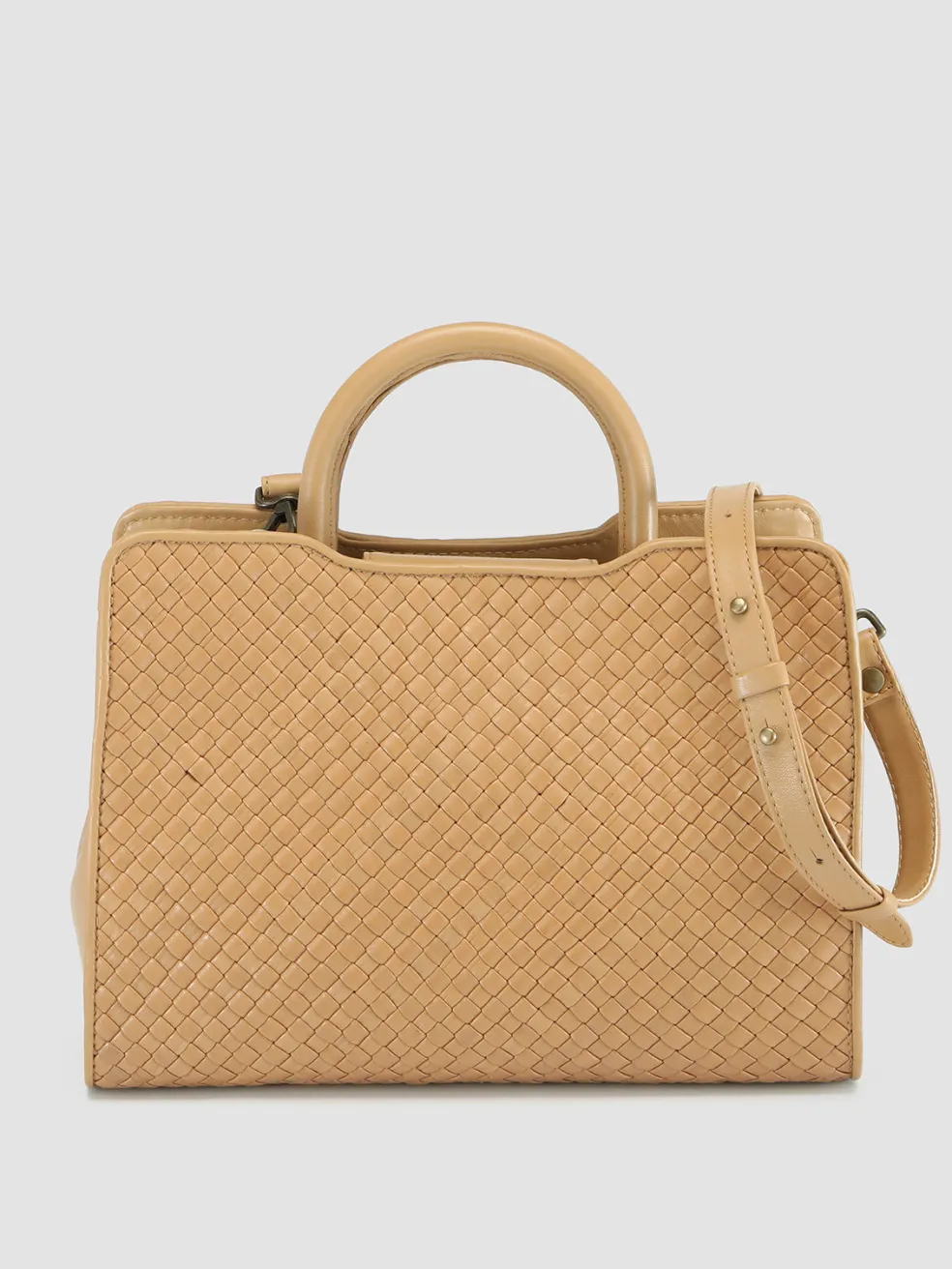 Cheap Officine Creative HELEN 025 - Woven Leather Hand Bag BROWN