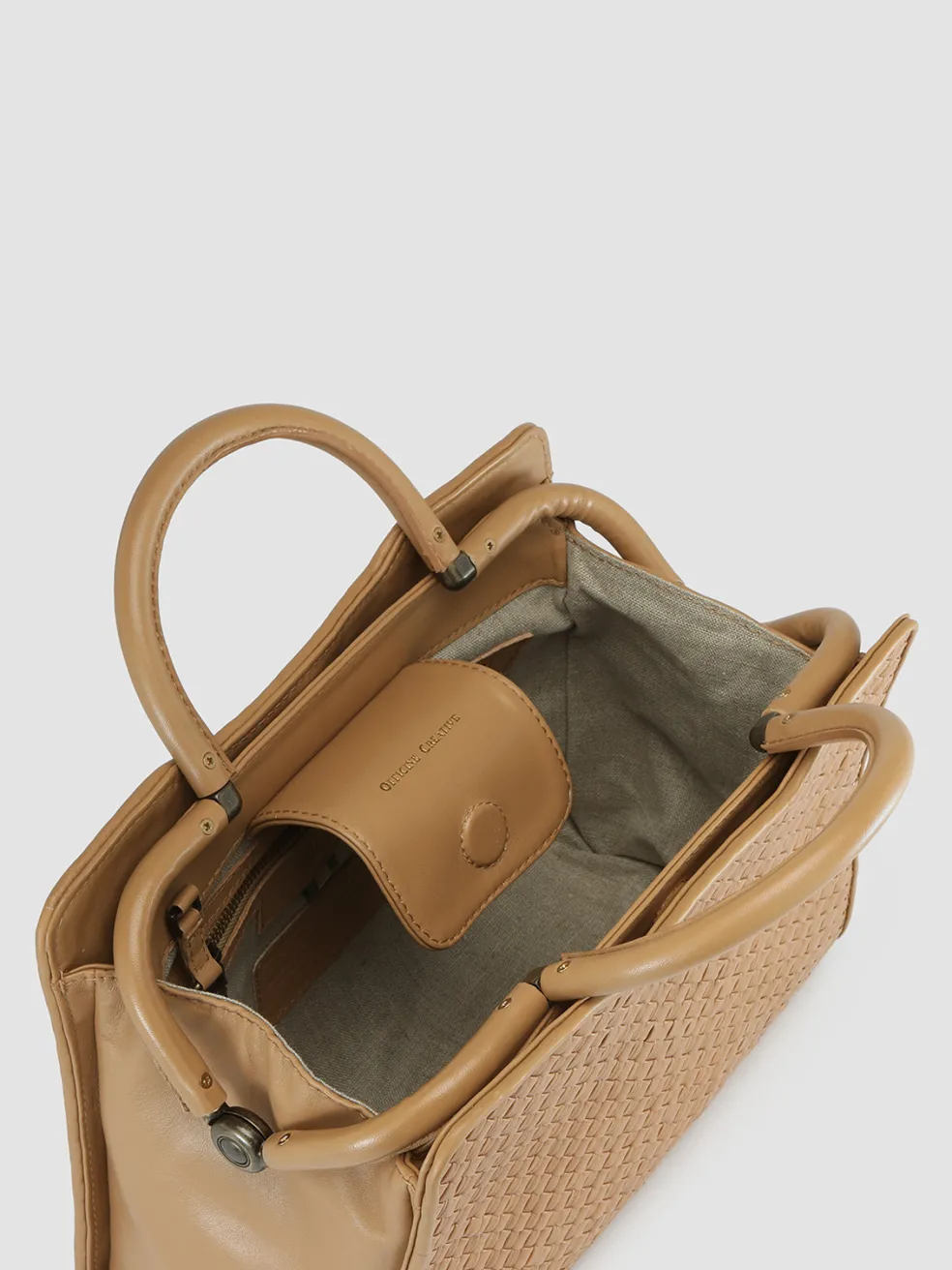 Cheap Officine Creative HELEN 025 - Woven Leather Hand Bag BROWN