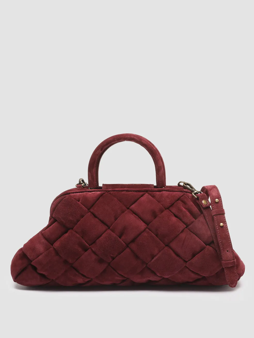 Store Officine Creative HELEN 21 - Suede Handle Bag BURGUNDY