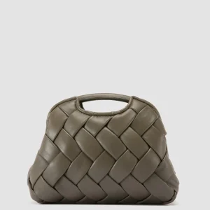 Cheap Officine Creative HELEN 12 Plug - Green Woven Leather Clutch Bag CONIFERA