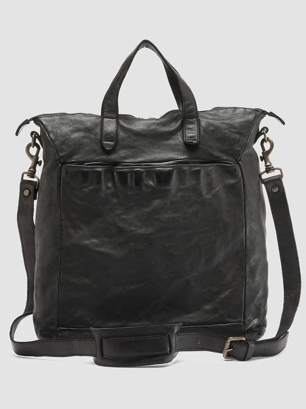 Store Officine Creative HELMET 27 - Leather Tote Bag BLACK
