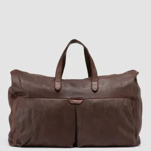 Cheap Officine Creative HELMET 043 - Brown Leather Weekend Bag CIGAR