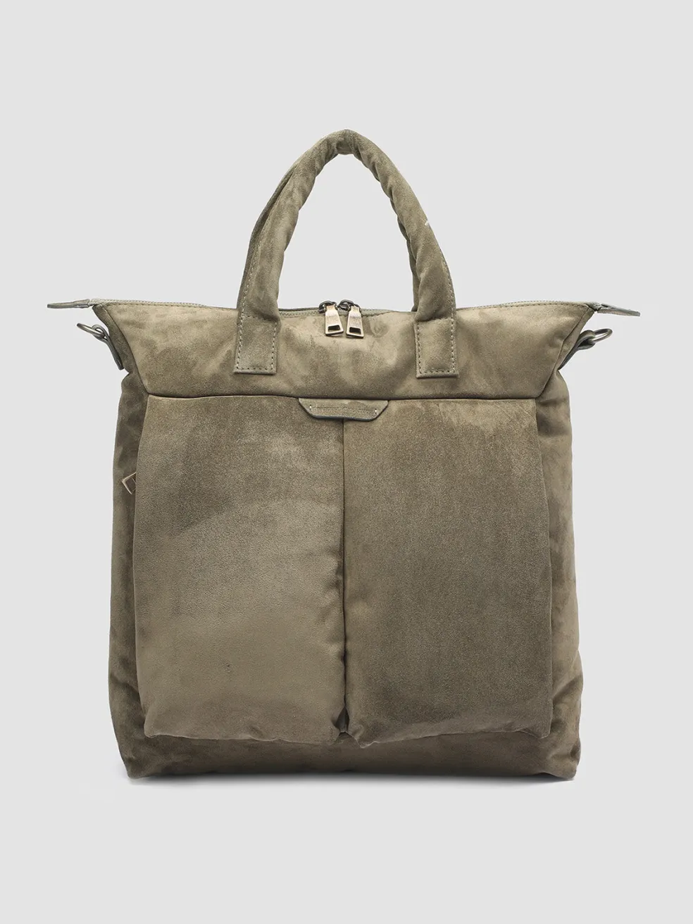 Best Officine Creative HELMET 32 - Suede Tote Bag GREEN