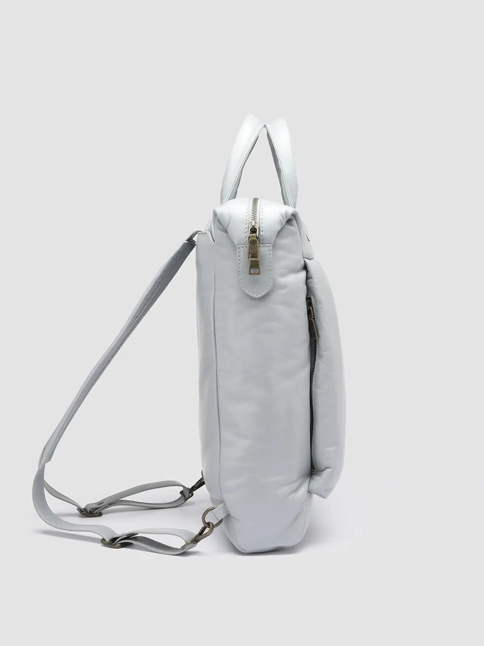 Store Officine Creative HELMET 34 - Leather Backpack GREY