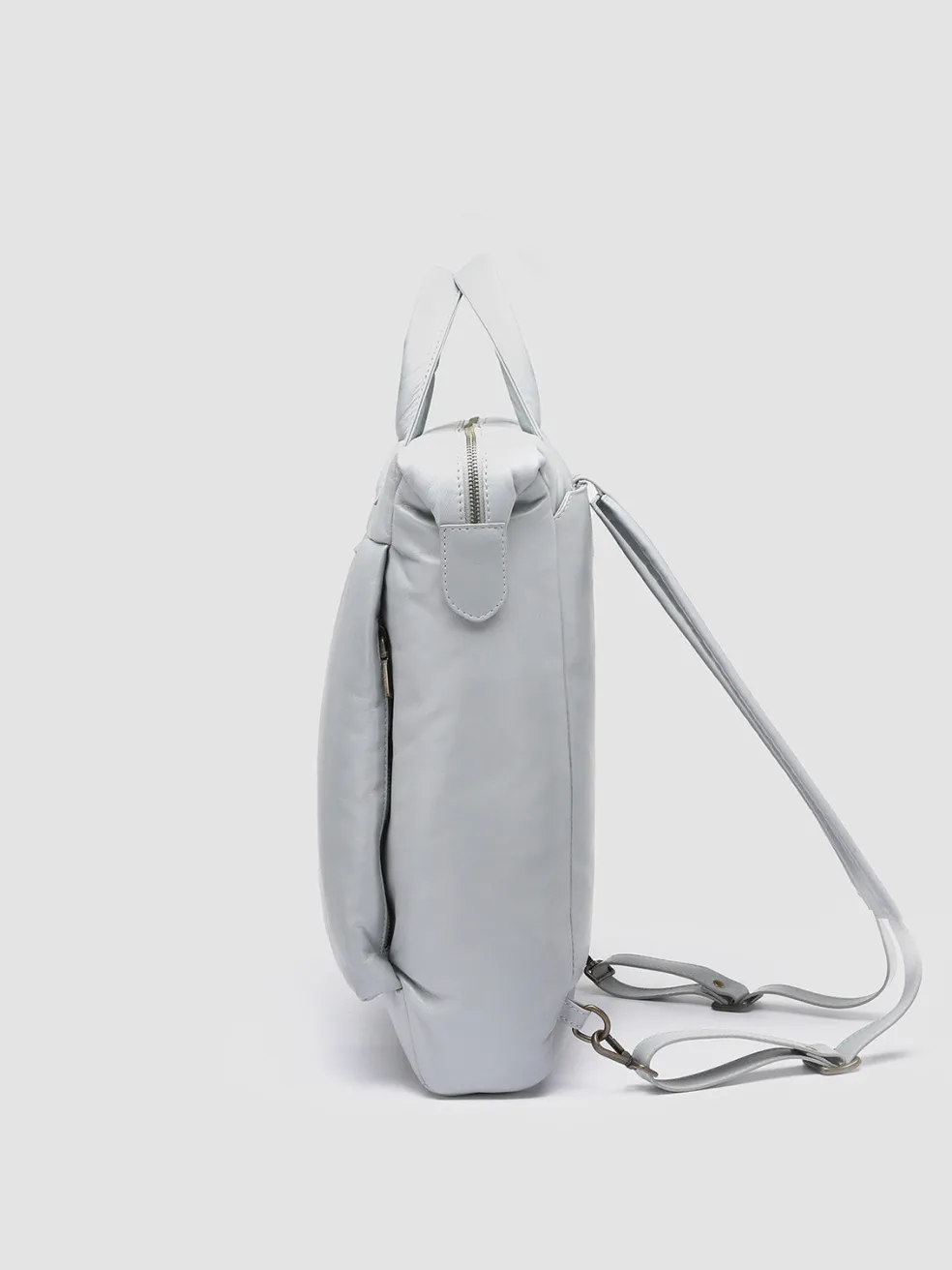 Store Officine Creative HELMET 34 - Leather Backpack GREY