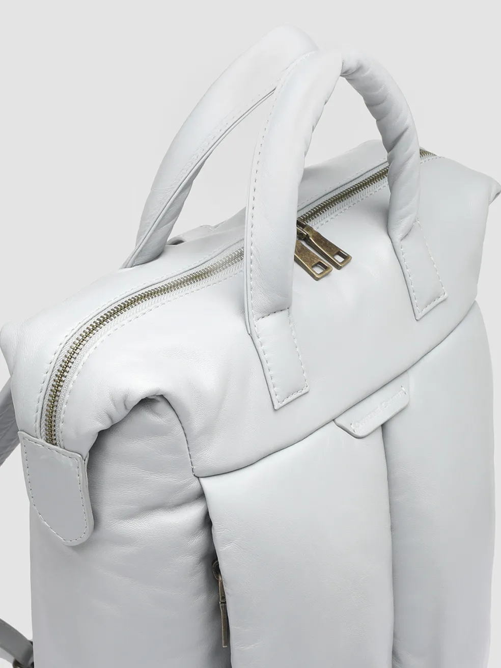 Store Officine Creative HELMET 34 - Leather Backpack GREY