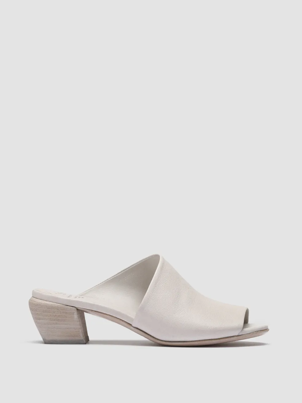 New Officine Creative HELYETTE 016 - White Leather Mules TAUPE