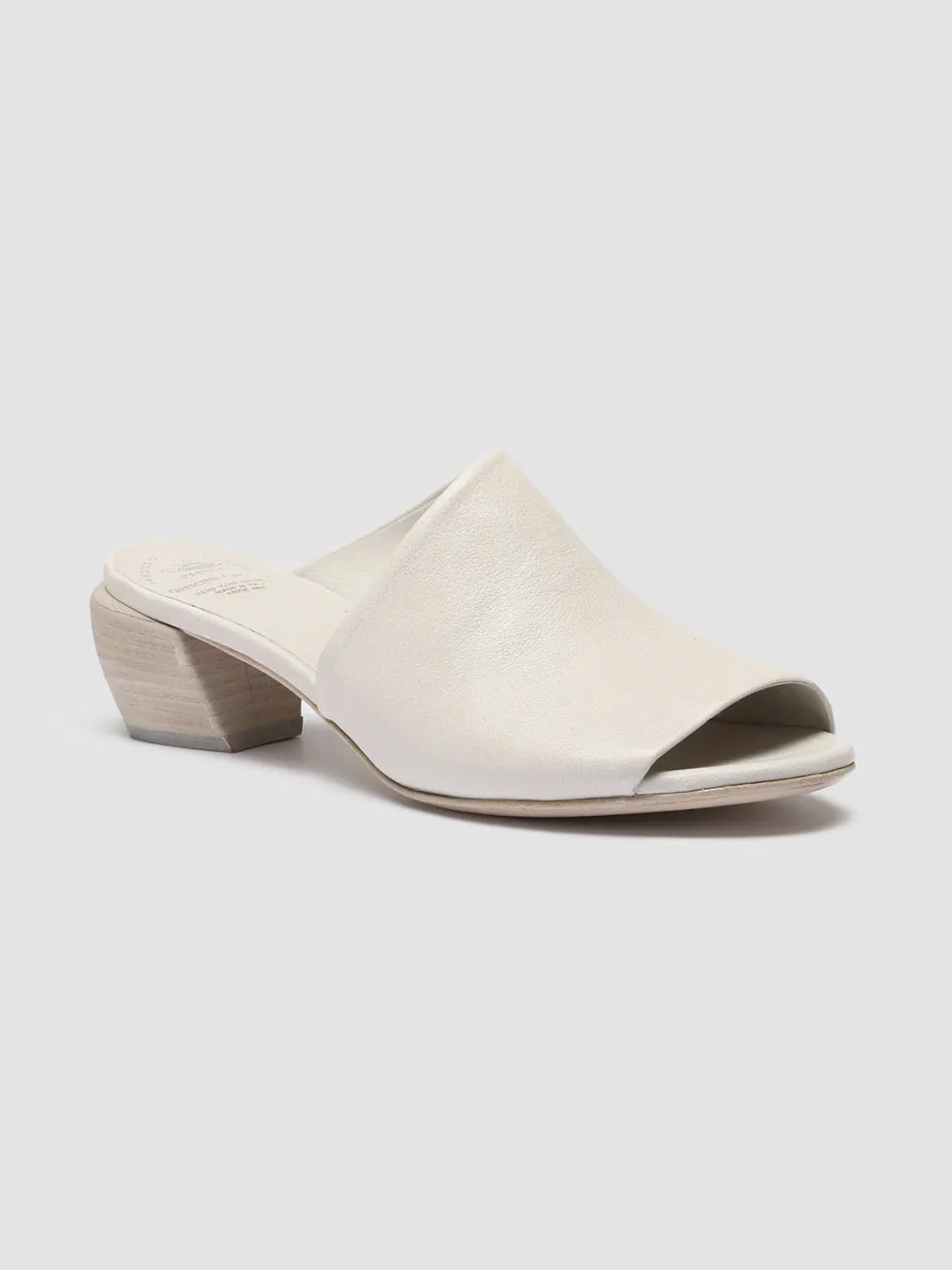 New Officine Creative HELYETTE 016 - White Leather Mules TAUPE