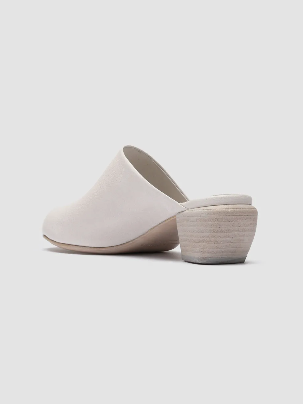 New Officine Creative HELYETTE 016 - White Leather Mules TAUPE