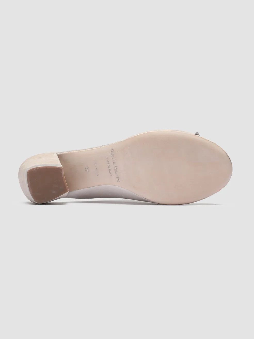 New Officine Creative HELYETTE 016 - White Leather Mules TAUPE