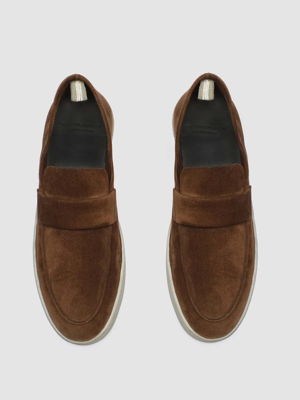 Outlet Officine Creative HERBIE 001 - Brown Suede Penny Loafers LIGHT BROWN