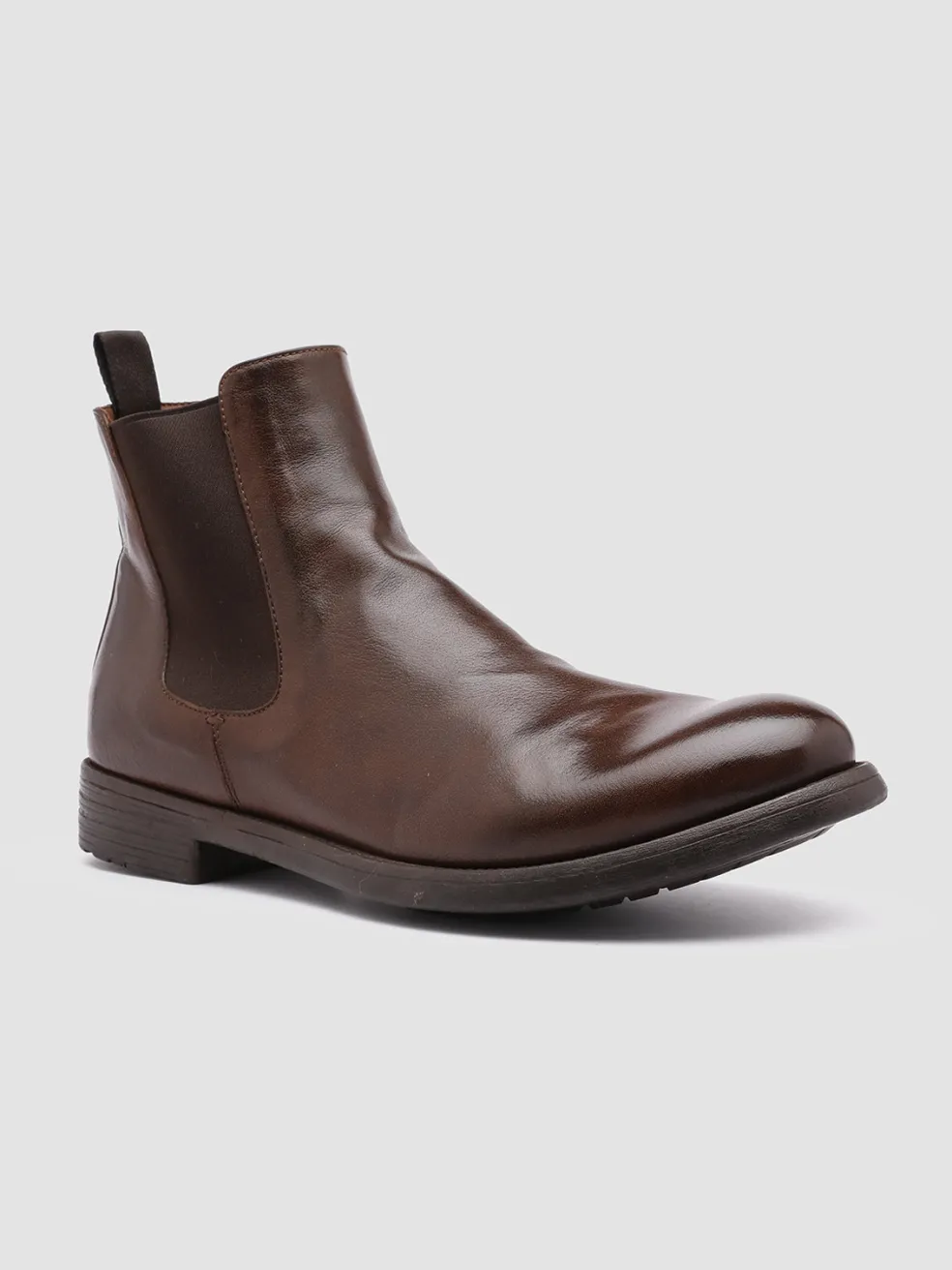 Shop Officine Creative HIVE 007 - Brown Leather Chelsea Boots CIGAR