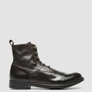 Online Officine Creative HIVE 051 - Brown Leather Zip Boots DARK BROWN