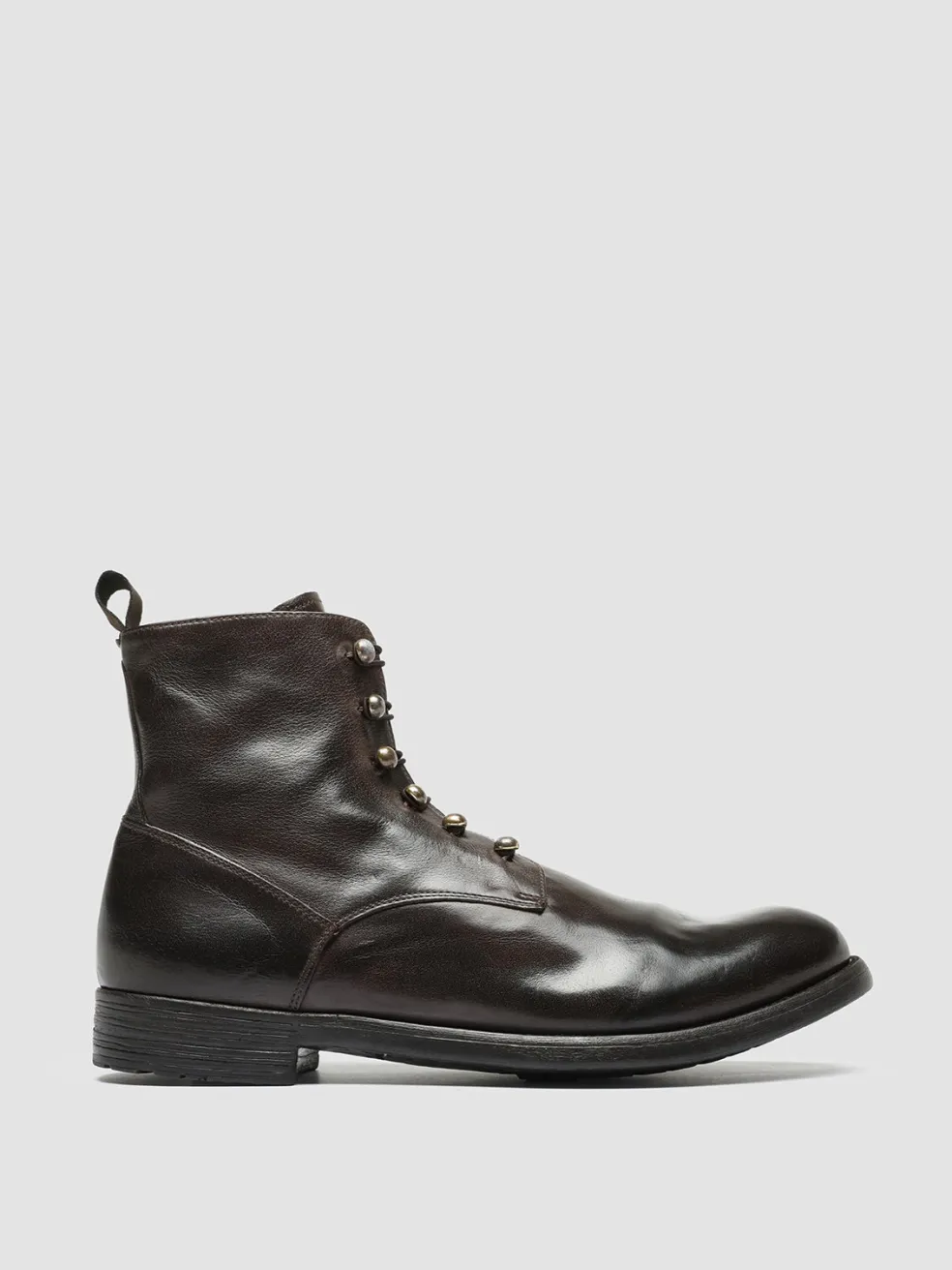 Online Officine Creative HIVE 051 - Brown Leather Zip Boots DARK BROWN