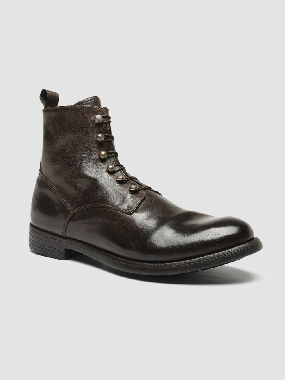 Online Officine Creative HIVE 051 - Brown Leather Zip Boots DARK BROWN