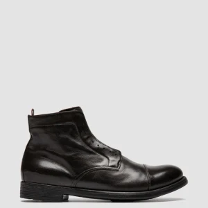 Best Officine Creative HIVE 005 - Brown Leather Zipped Boots EBANO