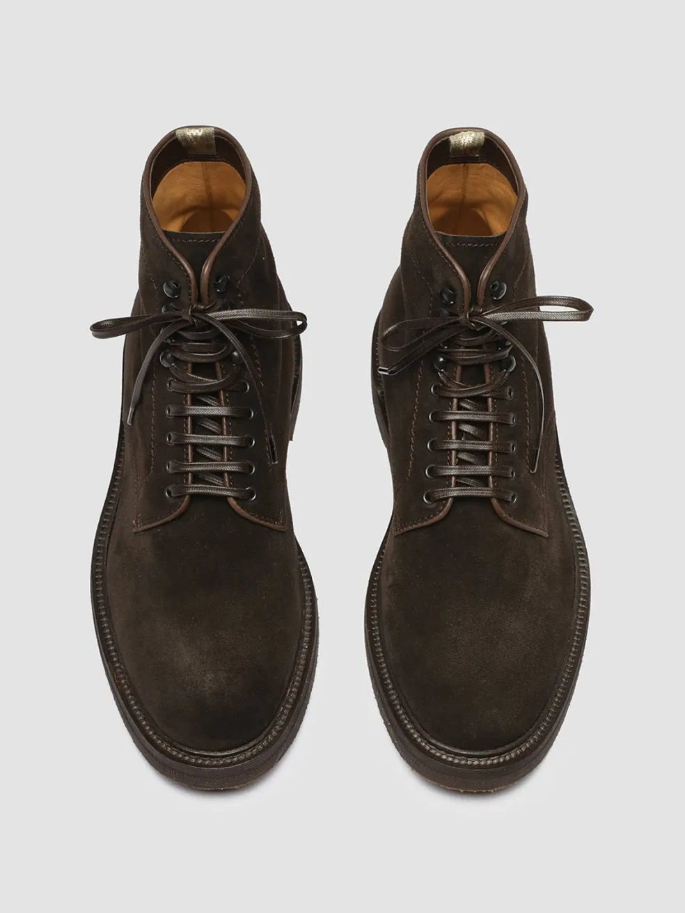 Fashion Officine Creative HOPKINS FLEXI 203 - Brown Suede Lace-up Boots DARK BROWN