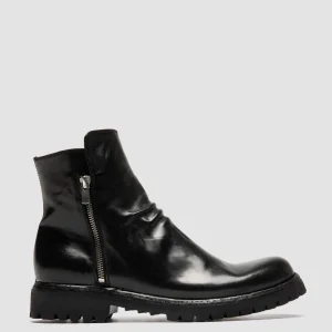 Cheap Officine Creative IKONIC 004 - Leather Zip Boots BLACK