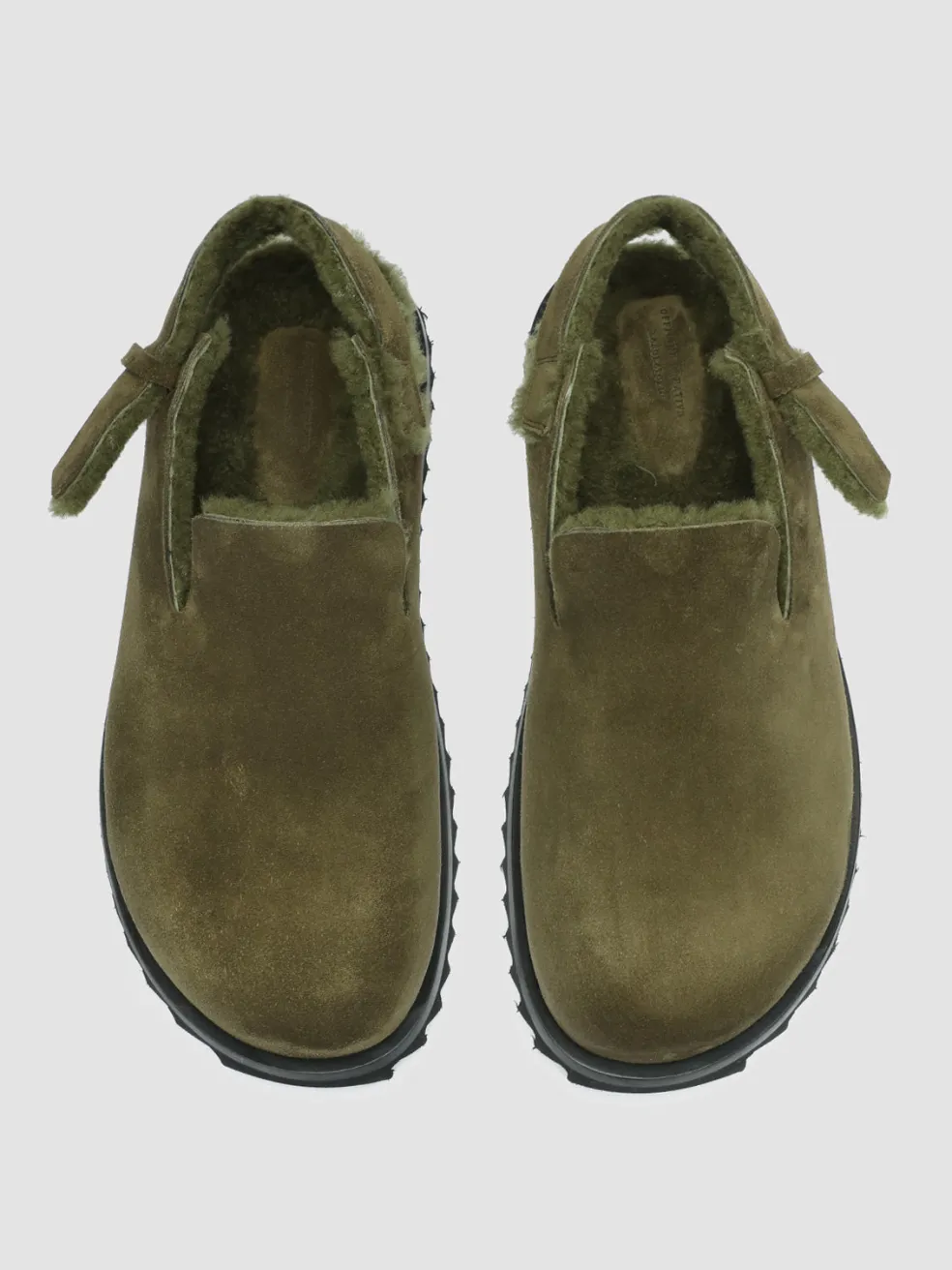 Shop Officine Creative INTROSPECTUS 004 - Suede Back Strap Sandals GREEN