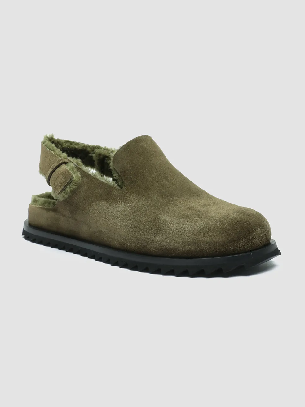Shop Officine Creative INTROSPECTUS 004 - Suede Back Strap Sandals GREEN