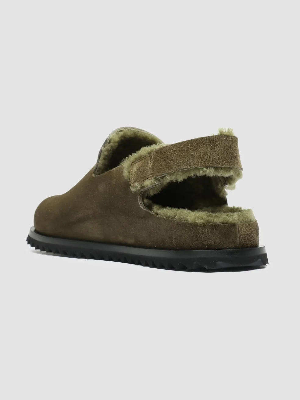 Shop Officine Creative INTROSPECTUS 004 - Suede Back Strap Sandals GREEN