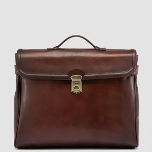 Clearance Officine Creative JEROME 003 - Leather Briefcase BROWN