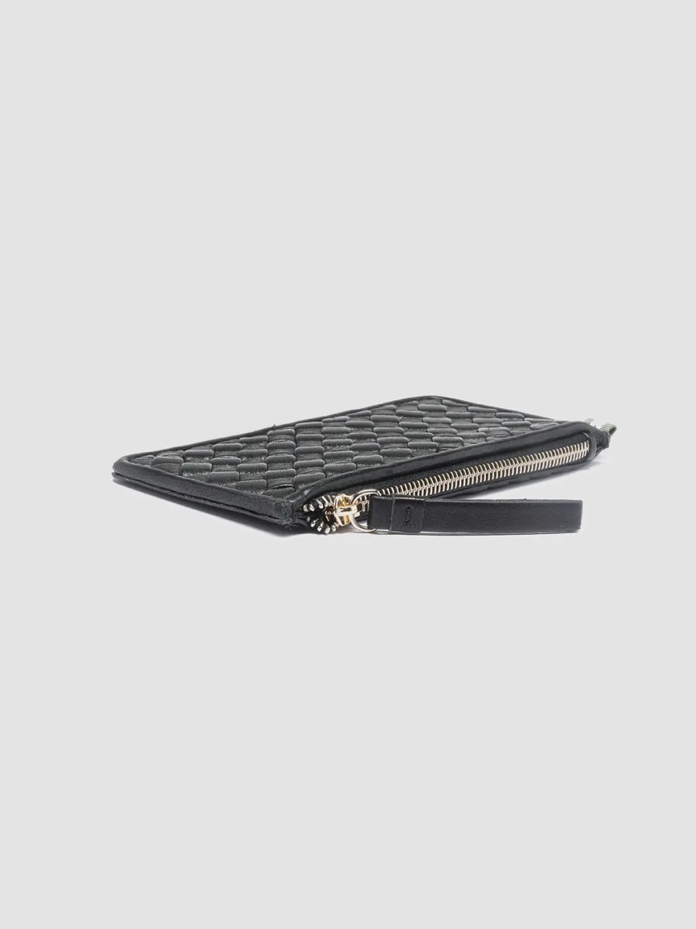 Clearance Officine Creative JULIET 103 - Woven Leather Card Holder BLACK