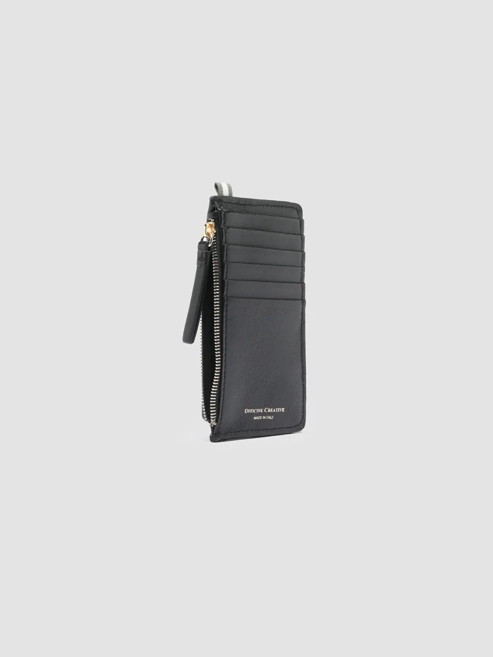 Clearance Officine Creative JULIET 103 - Woven Leather Card Holder BLACK