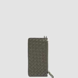 Store Officine Creative JULIET 103 - Green Woven Leather Card Holder CONIFERA