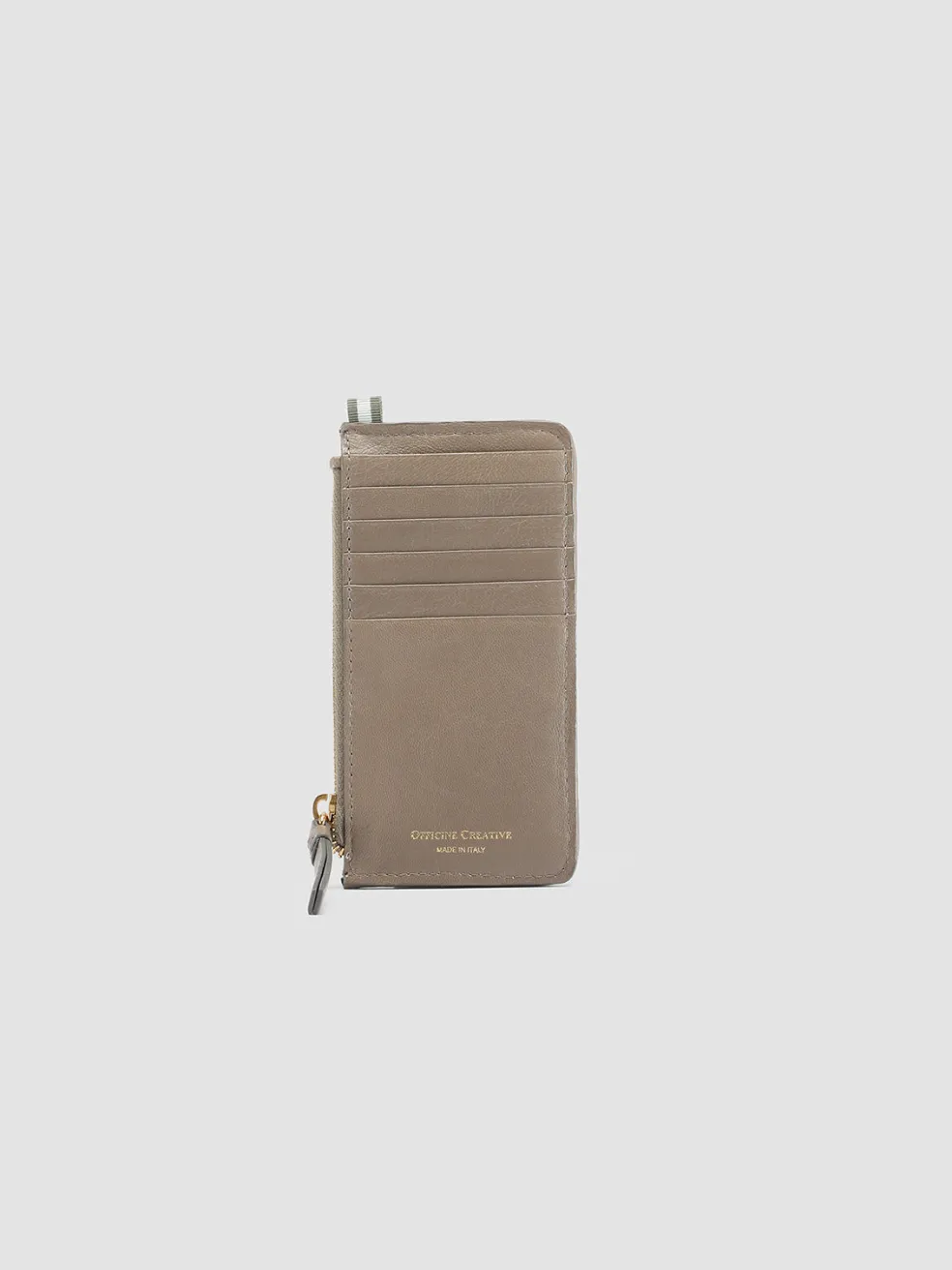 Best Officine Creative JULIET 103 - Taupe Woven Leather Card Holder WALNUT