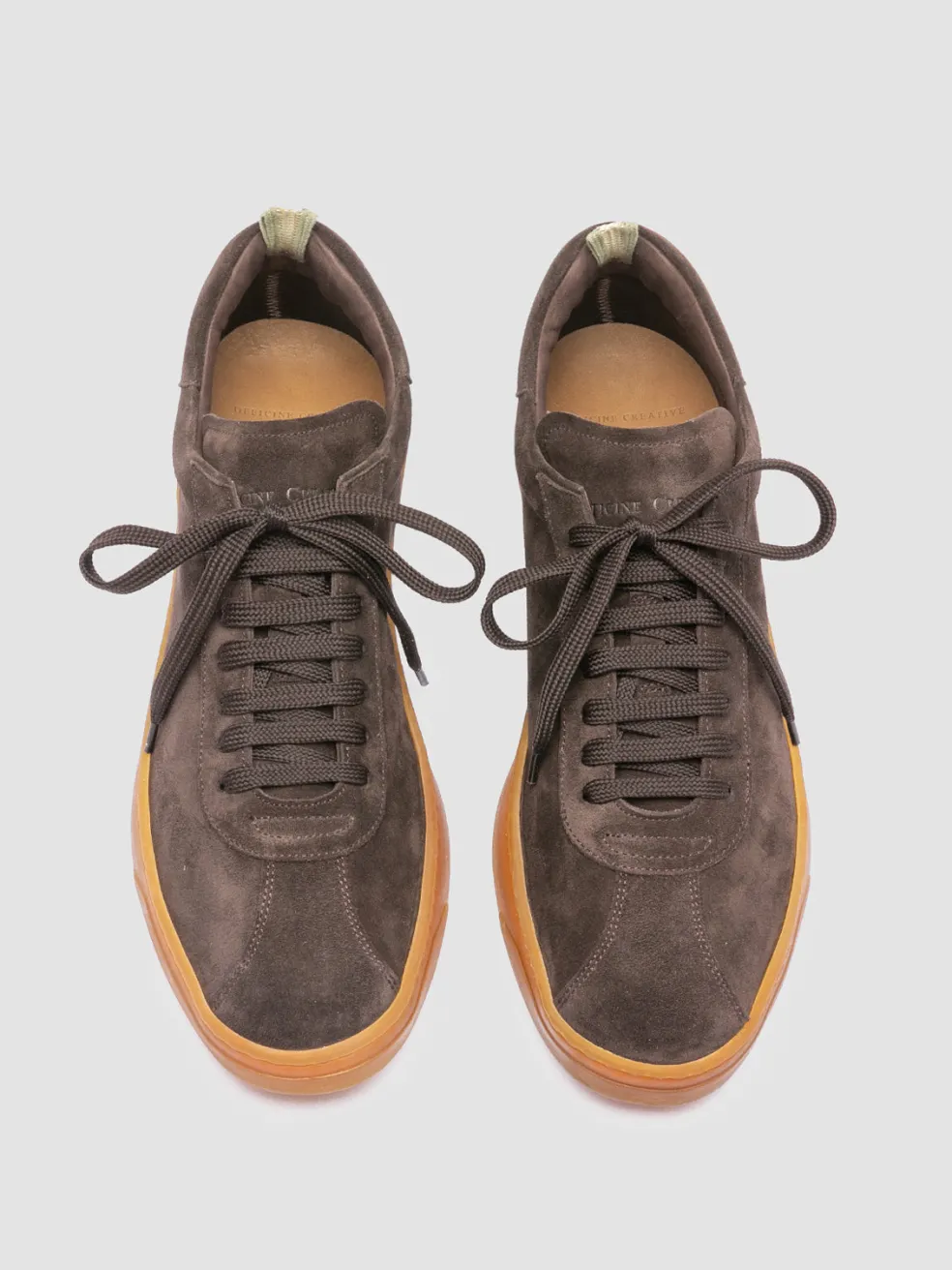 Discount Officine Creative KARMA 015 - Brown Suede Low Top Sneakers TESTA DI MORO