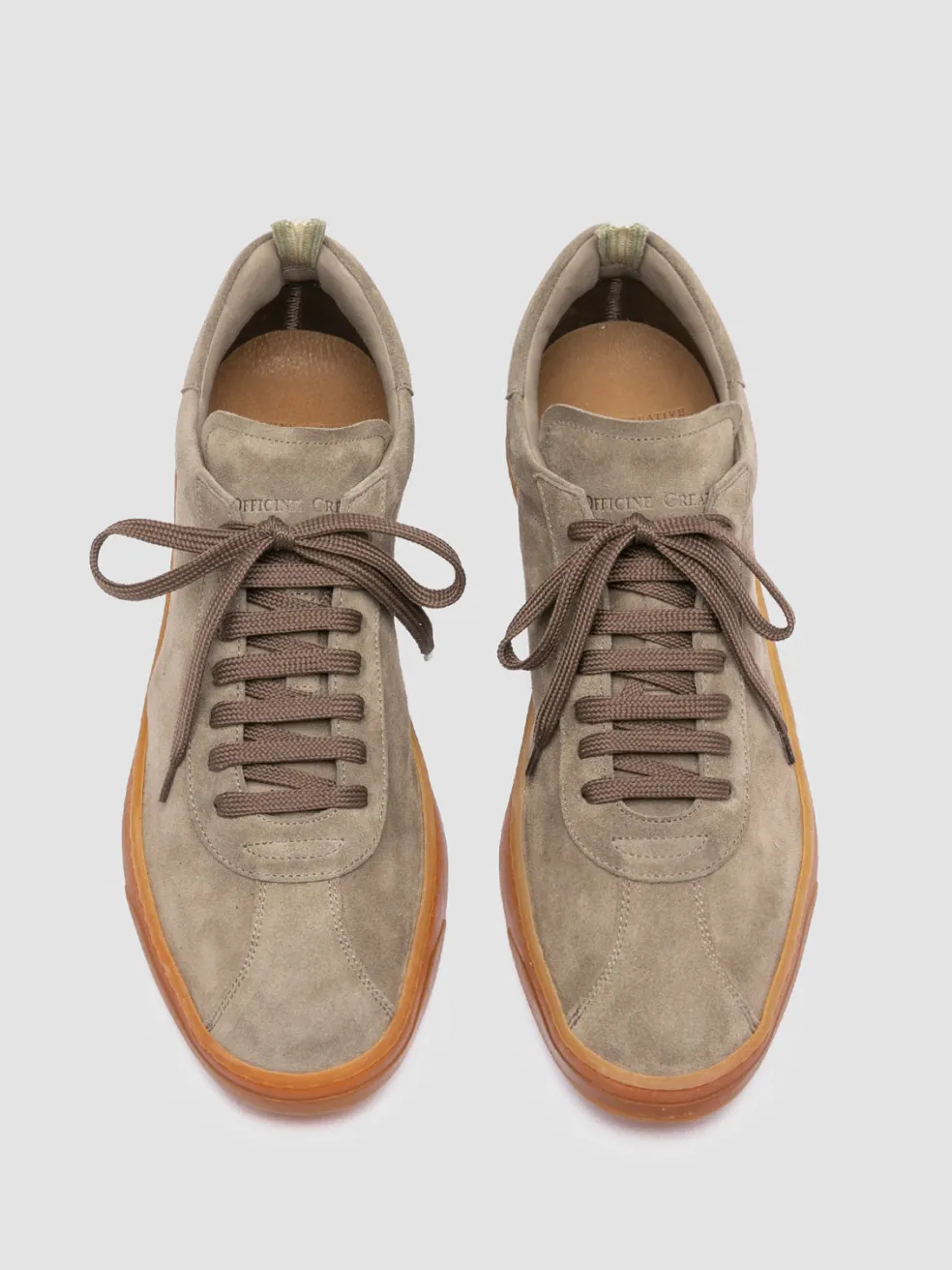 Outlet Officine Creative KARMA 015 - Taupe Suede Low Top Sneakers QUARZO