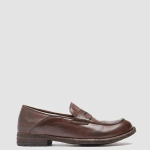 Discount Officine Creative LEXIKON 140 - Brown Leather Penny Loafers CIGAR